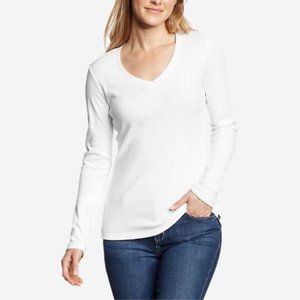 Eddie Bauer Ladies Long Sleeve V-Neck Shirt Sz M